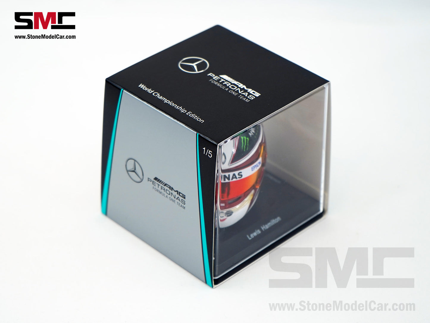 Mercedes F1 W10 #44 Lewis Hamilton US GP 2019 6x Times World Champion Spark 1:5 Helmet