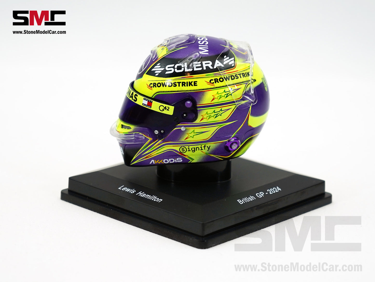 Mercedes F1 W15 #44 Lewis Hamilton British GP 2024 7x Times World Champion Spark 1:5 Helmet