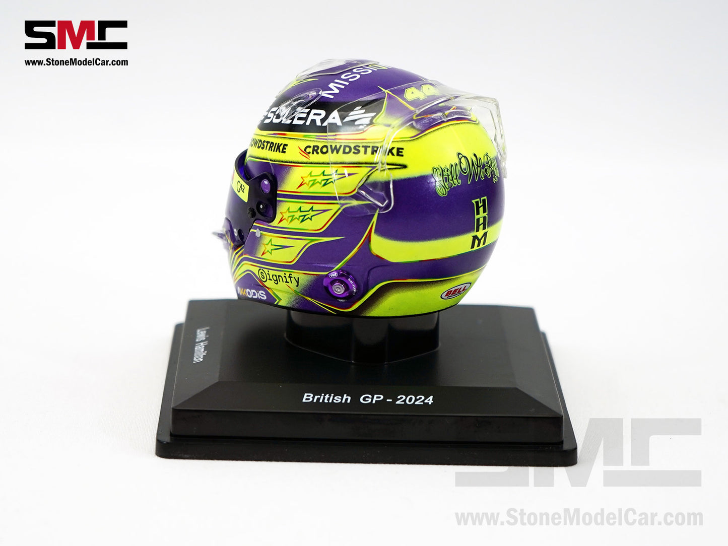 Mercedes F1 W15 #44 Lewis Hamilton British GP 2024 7x Times World Champion Spark 1:5 Helmet