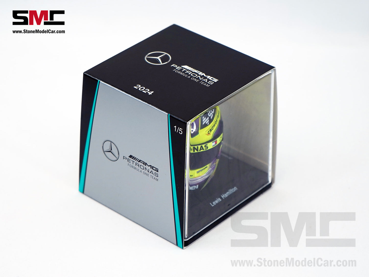 Mercedes F1 W15 #44 Lewis Hamilton British GP 2024 7x Times World Champion Spark 1:5 Helmet