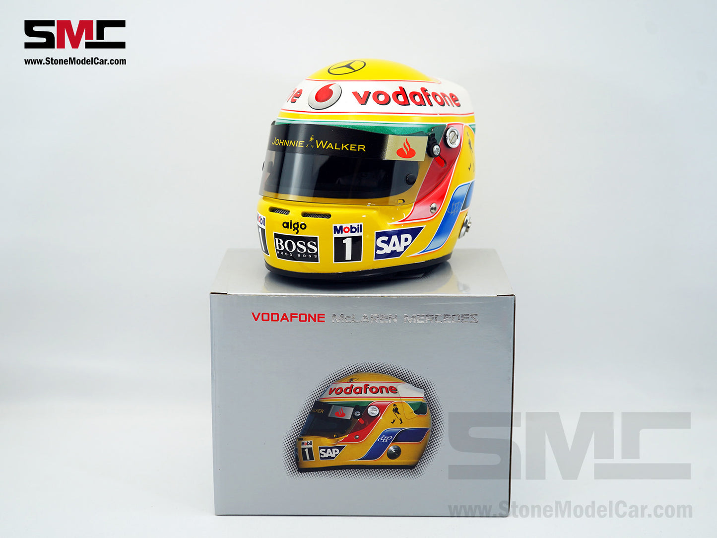 Mclaren Mercedes F1 MP4/23 #22 Lewis Hamilton Brazil GP 2008 World Champion Arai 1:2 Miniature Helmet