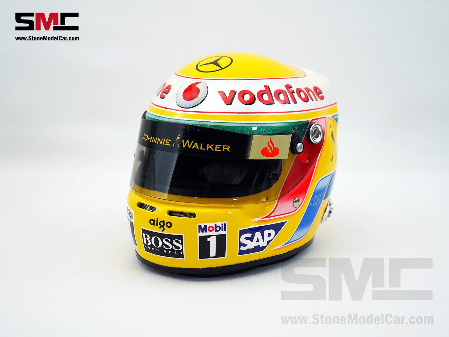 Mclaren Mercedes F1 MP4/23 #22 Lewis Hamilton Brazil GP 2008 World Champion Arai 1:2 Miniature Helmet