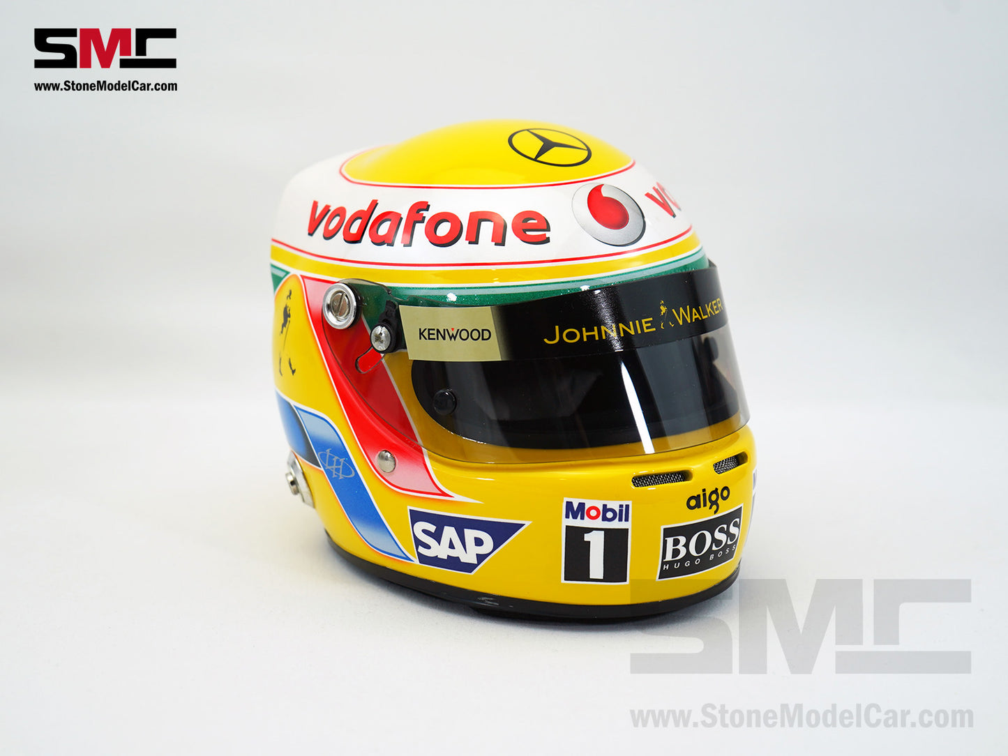 Mclaren Mercedes F1 MP4/23 #22 Lewis Hamilton Brazil GP 2008 World Champion Arai 1:2 Miniature Helmet