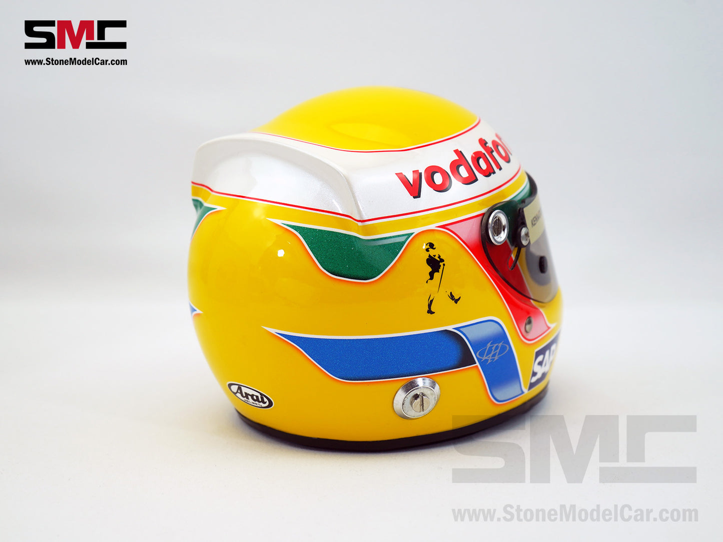Mclaren Mercedes F1 MP4/23 #22 Lewis Hamilton Brazil GP 2008 World Champion Arai 1:2 Miniature Helmet