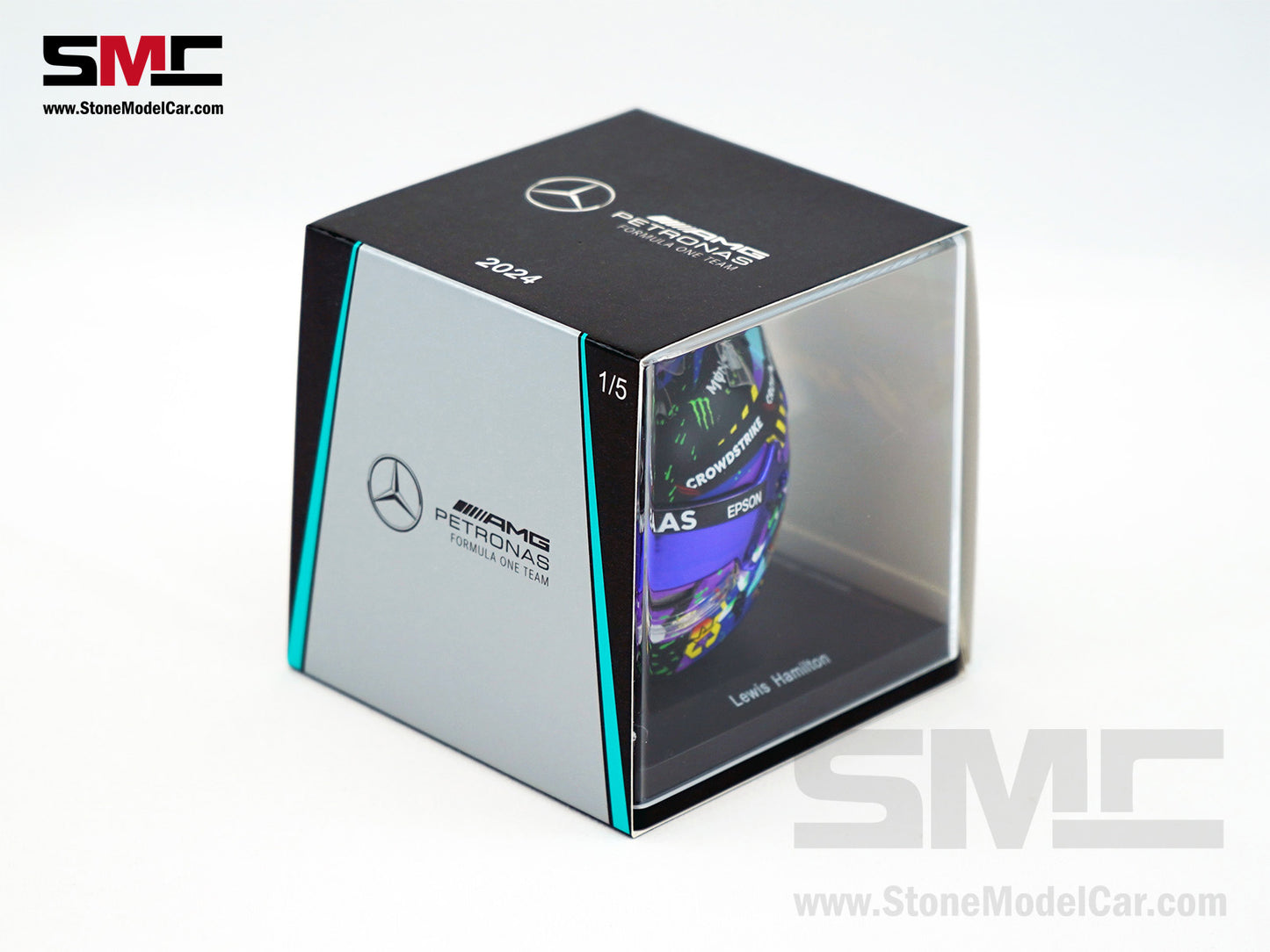Mercedes F1 W12 #44 Lewis Hamilton British GP 2021 7x Times World Champion Spark 1:5 Helmet