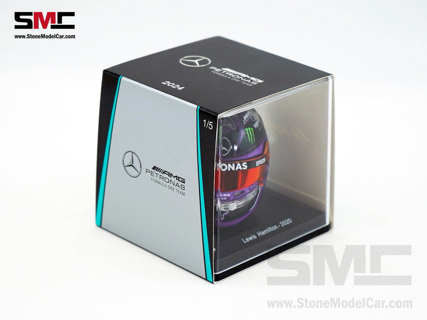 Mercedes F1 W11 #44 Lewis Hamilton Styrian GP 2020 7x Times World Champion Spark 1:5 Miniature Helmet