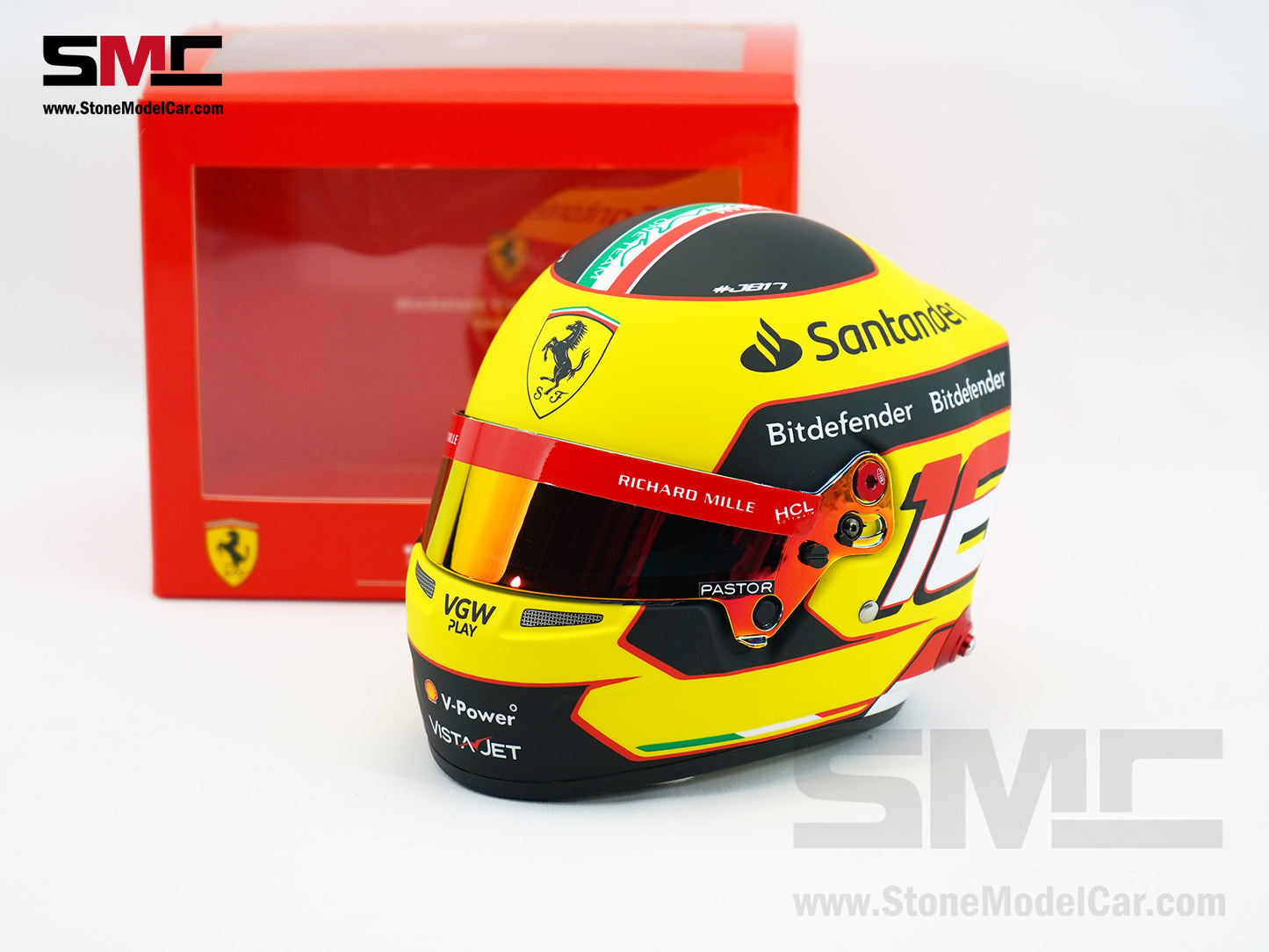 Ferrari F1 SF-23 #16 Charles Leclerc Italy Monza GP 2023 BELL 1:2 Helmet LE 300