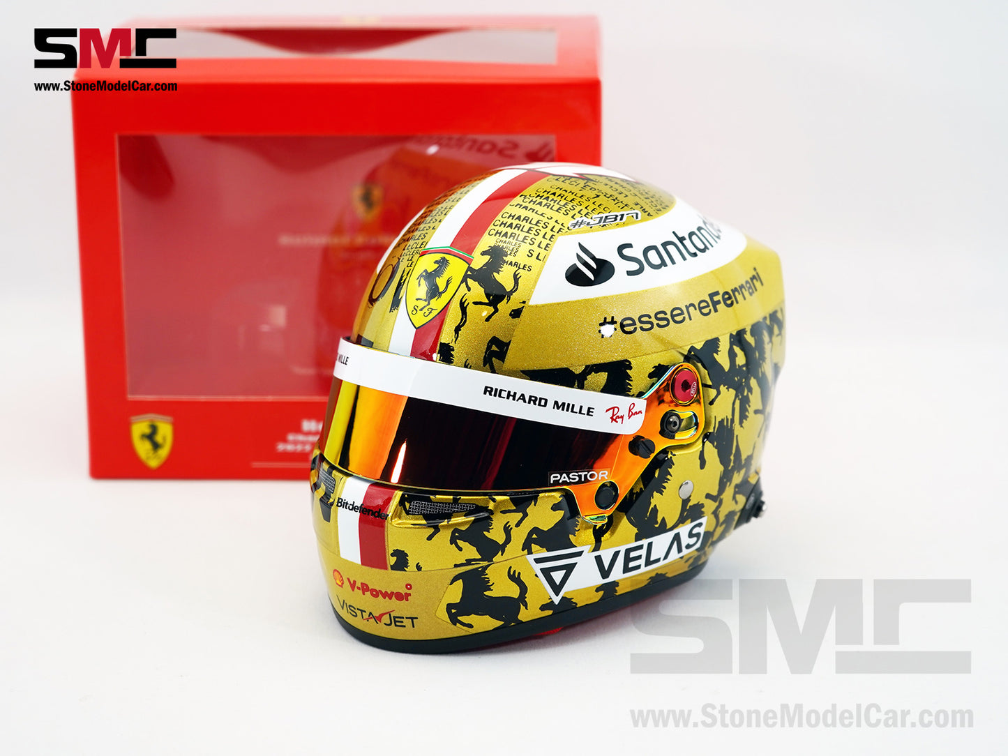 Ferrari F1 F1-75 #16 Charles Leclerc Singapore GP 2022 BELL 1:2 Helmet LE 288