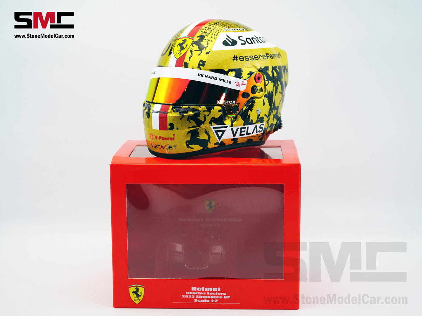 Ferrari F1 F1-75 #16 Charles Leclerc Singapore GP 2022 BELL 1:2 Helmet LE 288