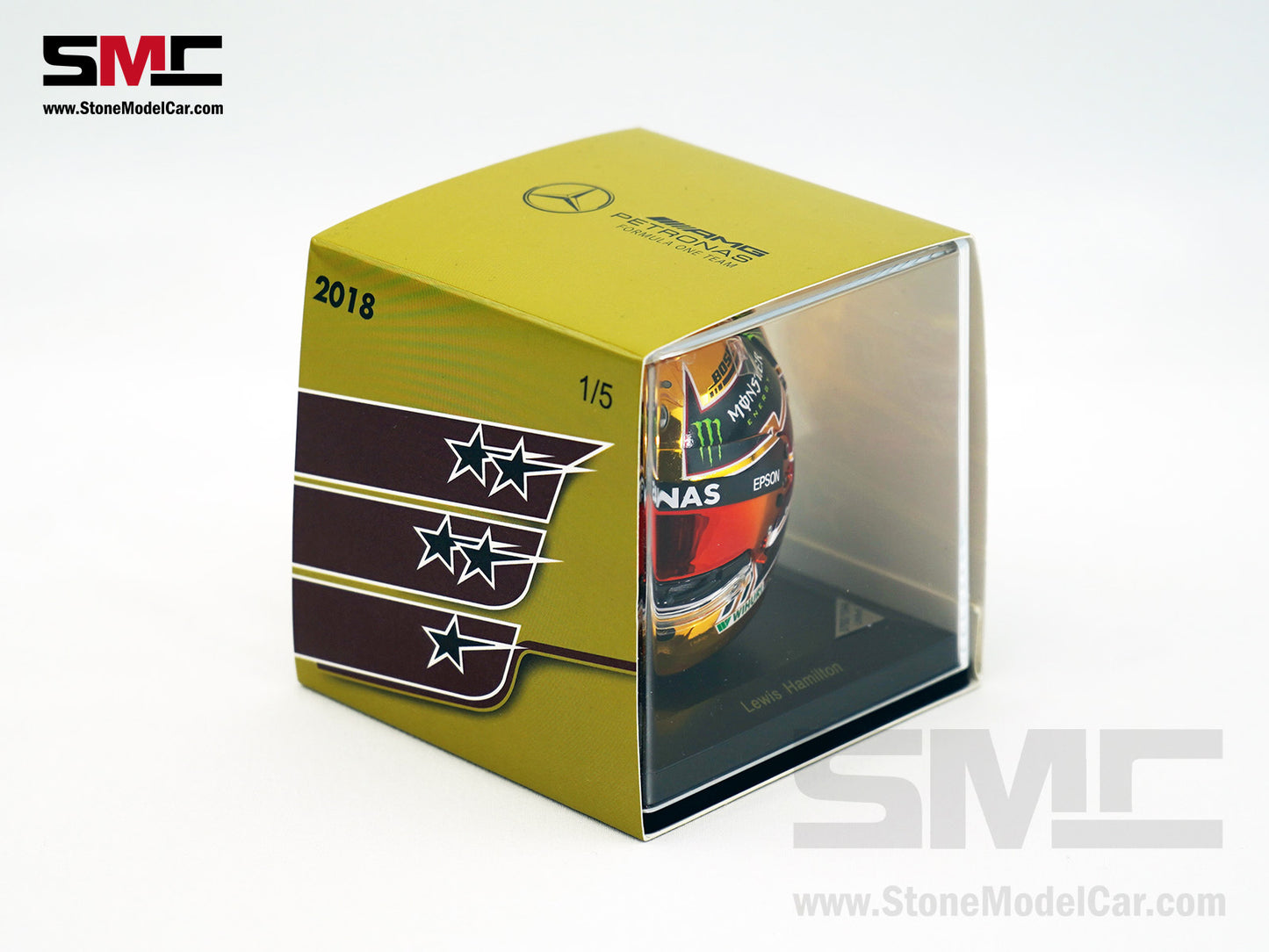 Mercedes F1 W09 #44 Lewis Hamilton Abu Dhabi GP 2018 5x Times World Champion Spark 1:5 Helmet