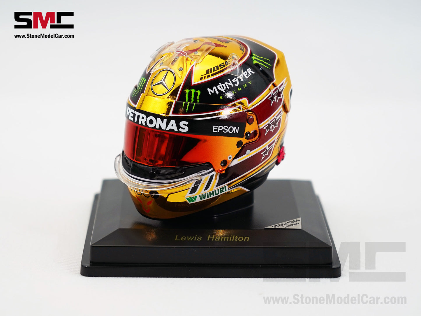 Mercedes F1 W09 #44 Lewis Hamilton Abu Dhabi GP 2018 5x Times World Champion Spark 1:5 Helmet