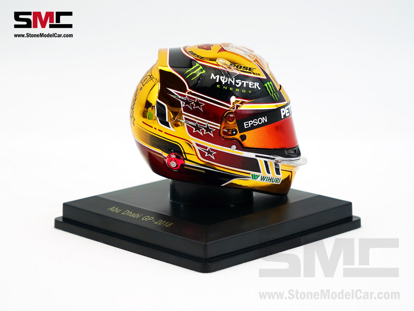 Mercedes F1 W09 #44 Lewis Hamilton Abu Dhabi GP 2018 5x Times World Champion Spark 1:5 Helmet