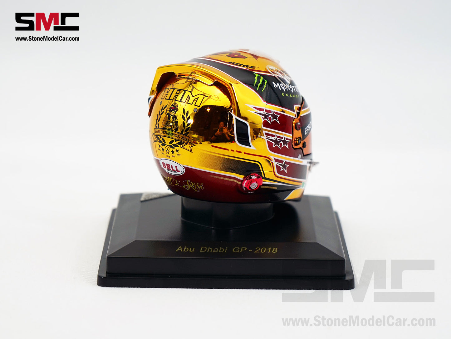 Mercedes F1 W09 #44 Lewis Hamilton Abu Dhabi GP 2018 5x Times World Champion Spark 1:5 Helmet