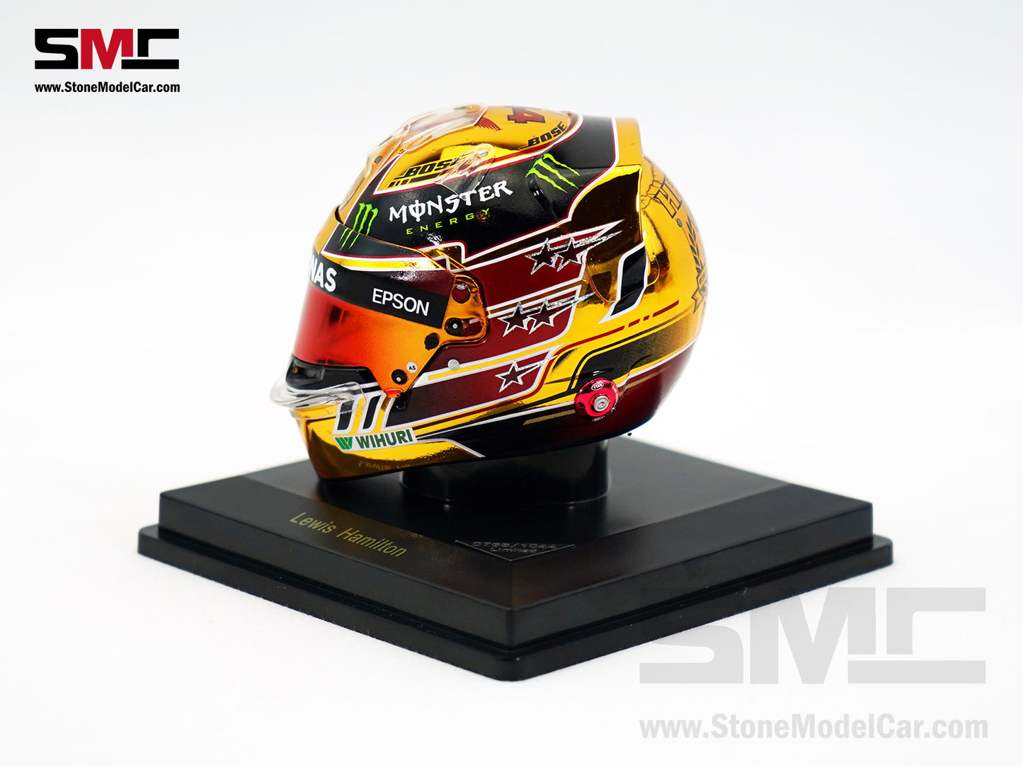Mercedes F1 W09 #44 Lewis Hamilton Abu Dhabi GP 2018 5x Times World Champion Spark 1:5 Helmet