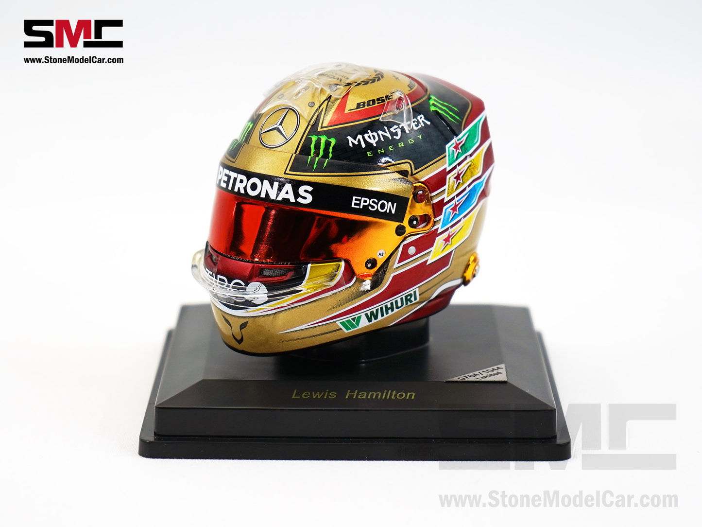 Mercedes F1 W08 #44 Lewis Hamilton Abu Dhabi GP 2017 4x Times World Champion Spark 1:5 Helmet
