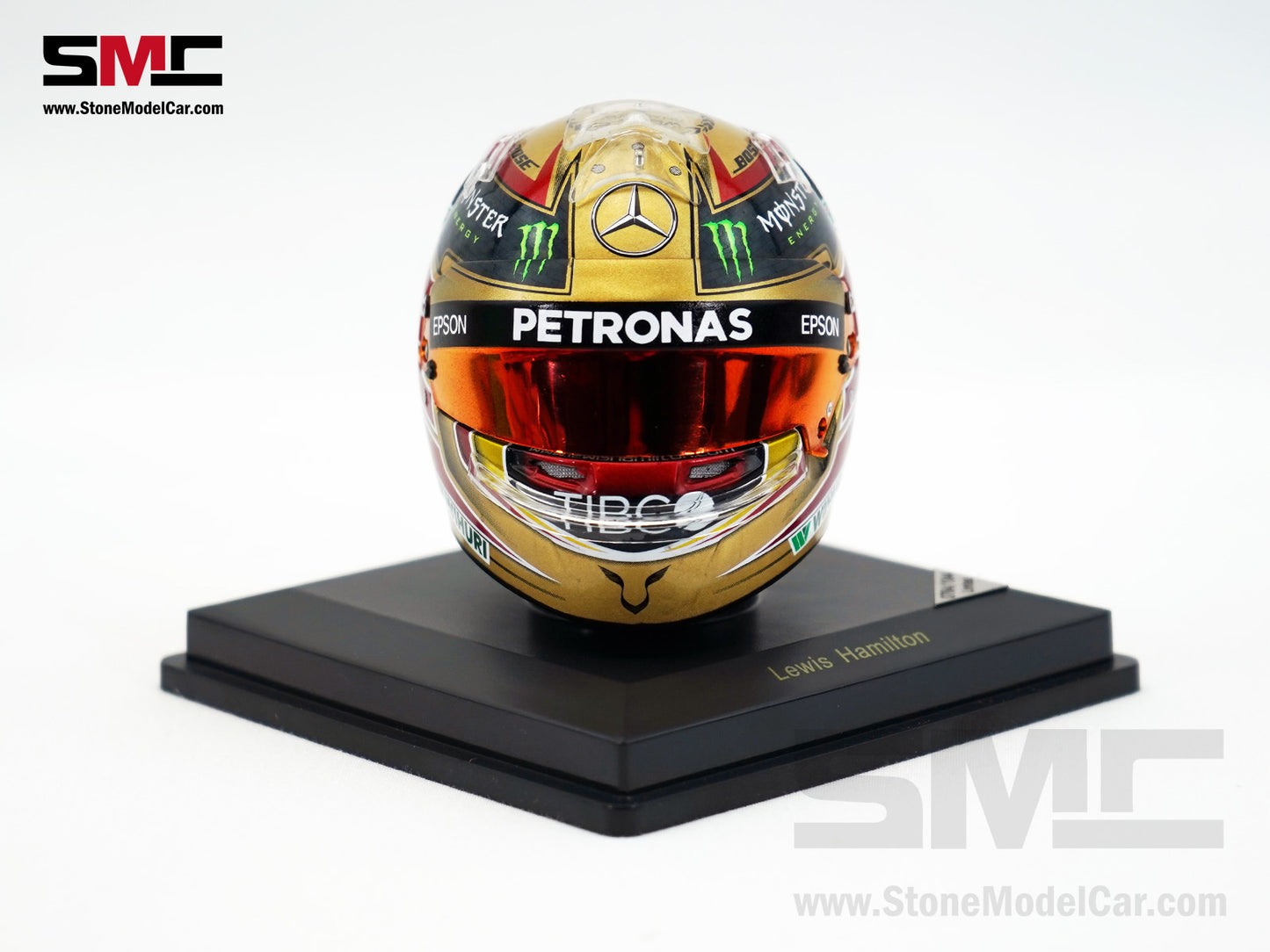Mercedes F1 W08 #44 Lewis Hamilton Abu Dhabi GP 2017 4x Times World Champion Spark 1:5 Helmet