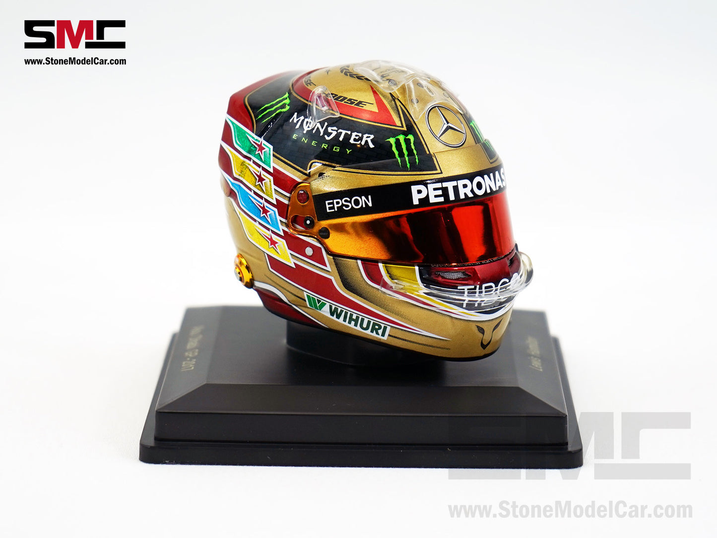 Mercedes F1 W08 #44 Lewis Hamilton Abu Dhabi GP 2017 4x Times World Champion Spark 1:5 Helmet