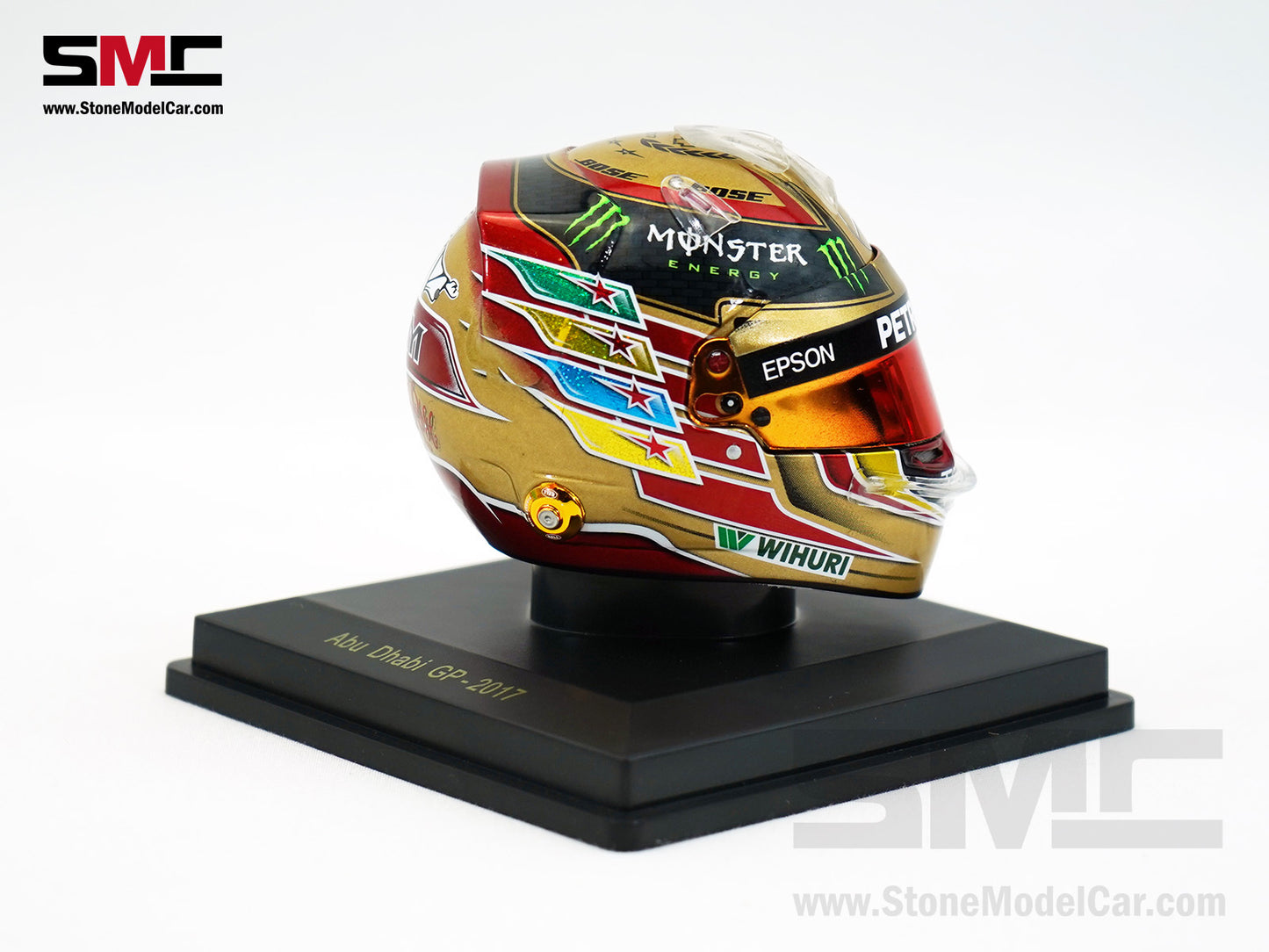 Mercedes F1 W08 #44 Lewis Hamilton Abu Dhabi GP 2017 4x Times World Champion Spark 1:5 Helmet