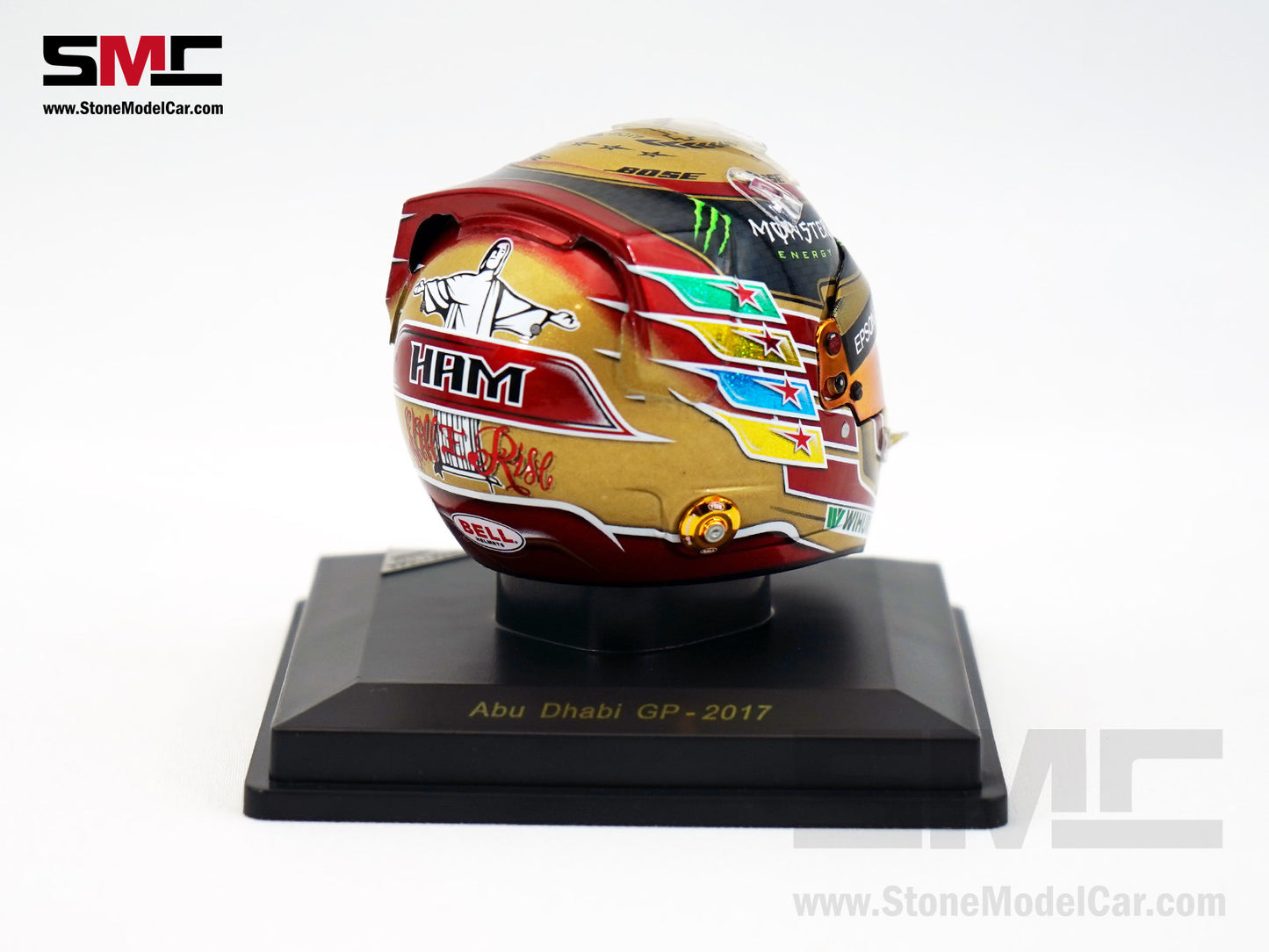 Mercedes F1 W08 #44 Lewis Hamilton Abu Dhabi GP 2017 4x Times World Champion Spark 1:5 Helmet