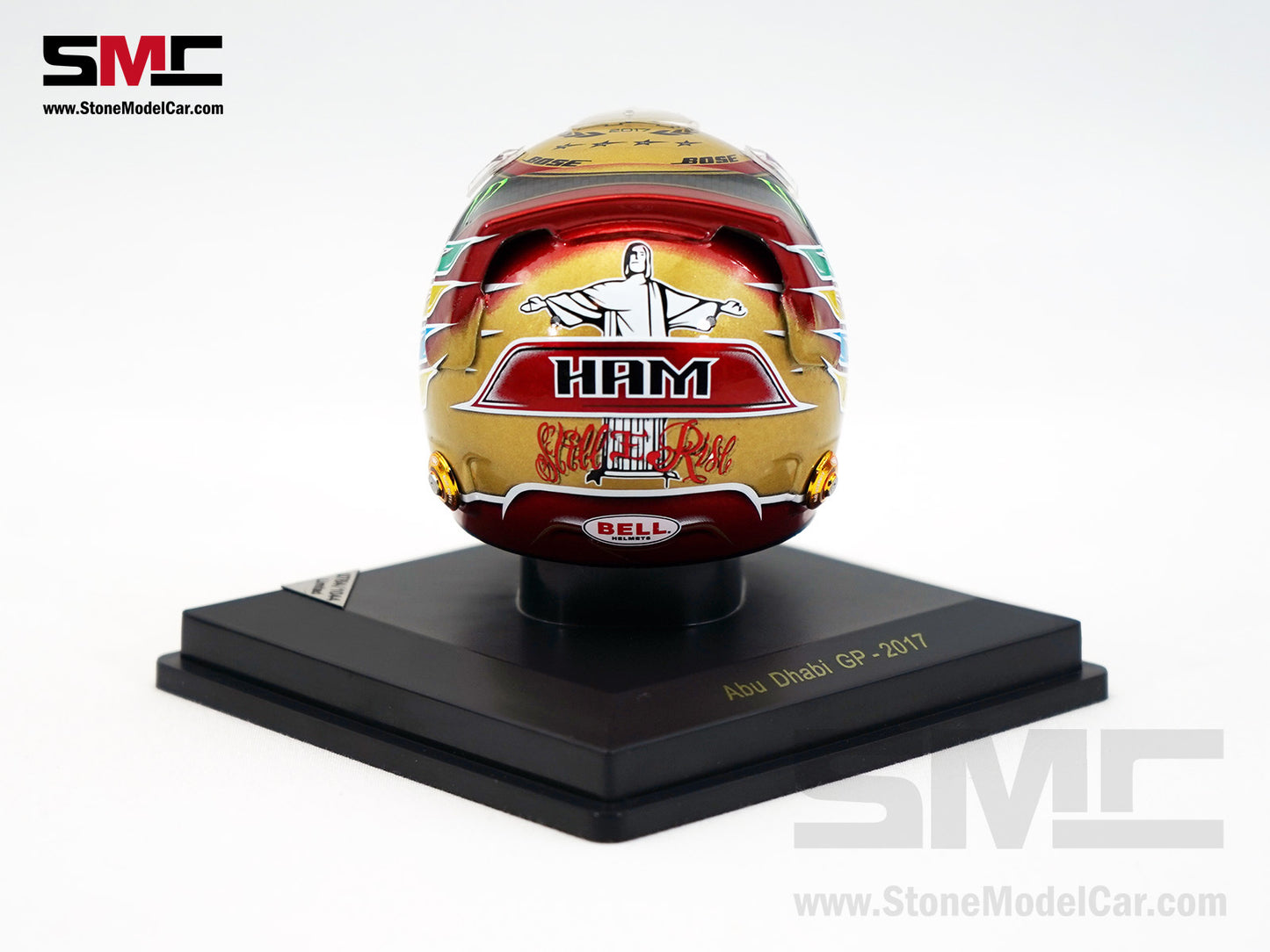 Mercedes F1 W08 #44 Lewis Hamilton Abu Dhabi GP 2017 4x Times World Champion Spark 1:5 Helmet