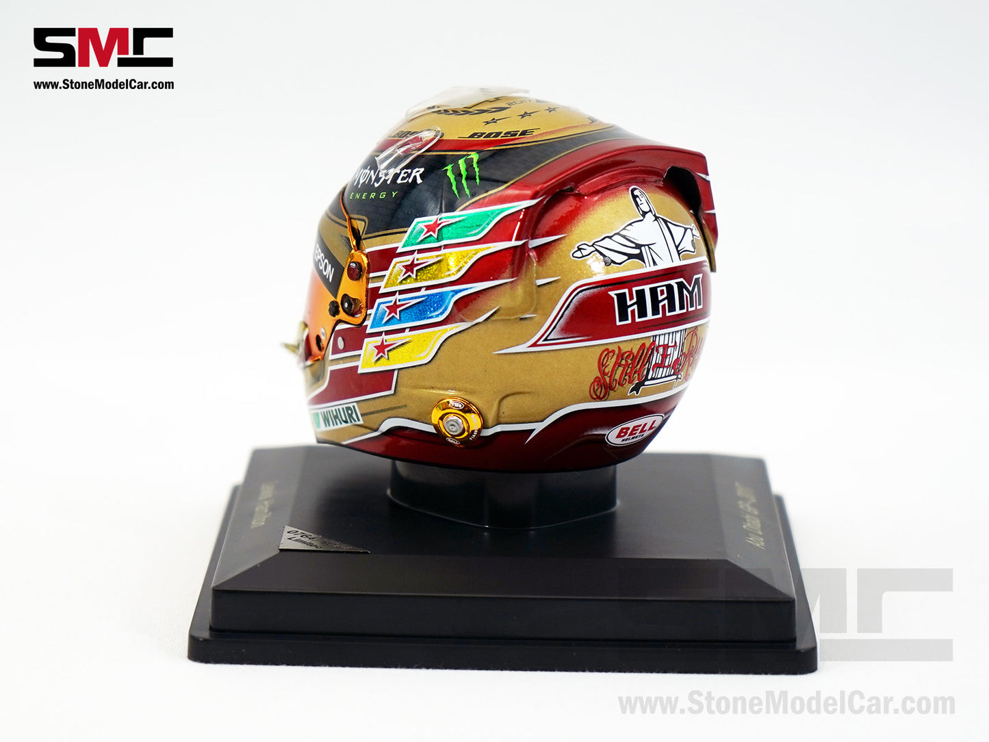 Mercedes F1 W08 #44 Lewis Hamilton Abu Dhabi GP 2017 4x Times World Champion Spark 1:5 Helmet