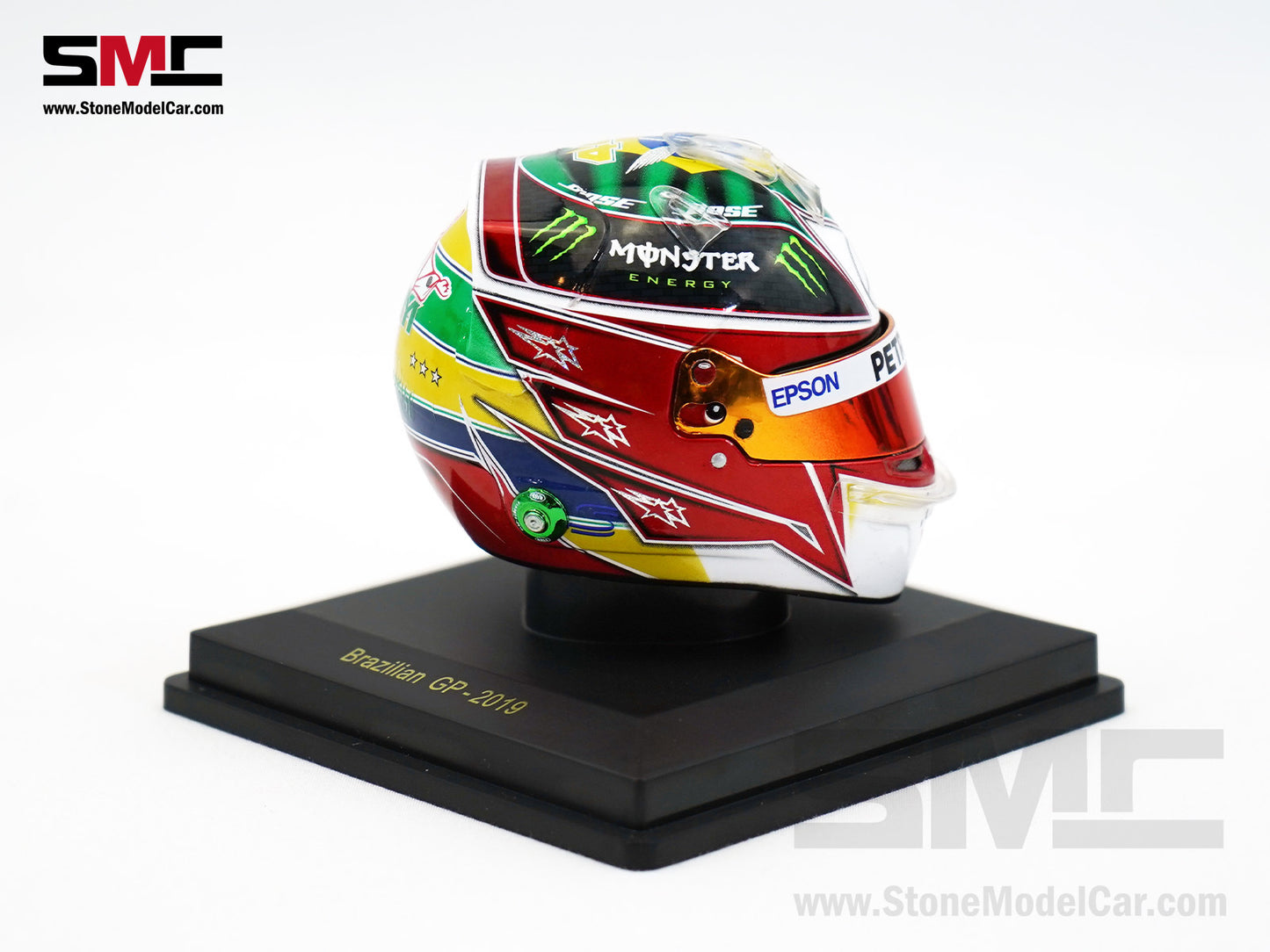 Mercedes F1 W10 #44 Lewis Hamilton Brazil GP 2019 6x Times World Champion Spark 1:5 Helmet