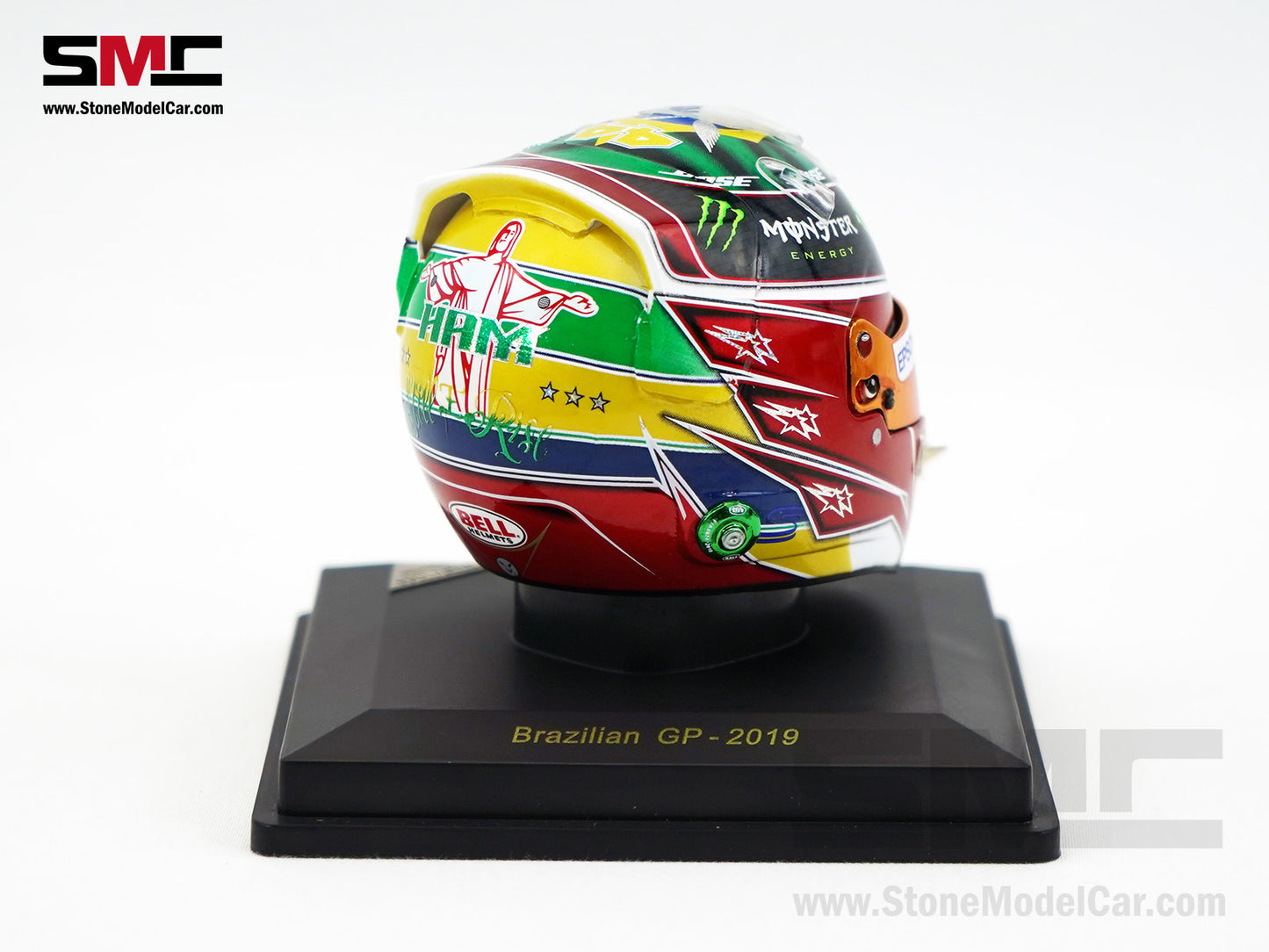 Mercedes F1 W10 #44 Lewis Hamilton Brazil GP 2019 6x Times World Champion Spark 1:5 Helmet