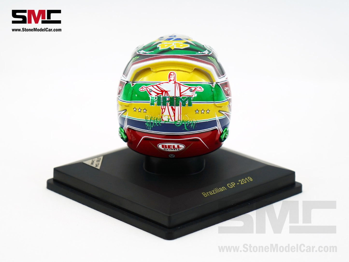 Mercedes F1 W10 #44 Lewis Hamilton Brazil GP 2019 6x Times World Champion Spark 1:5 Helmet