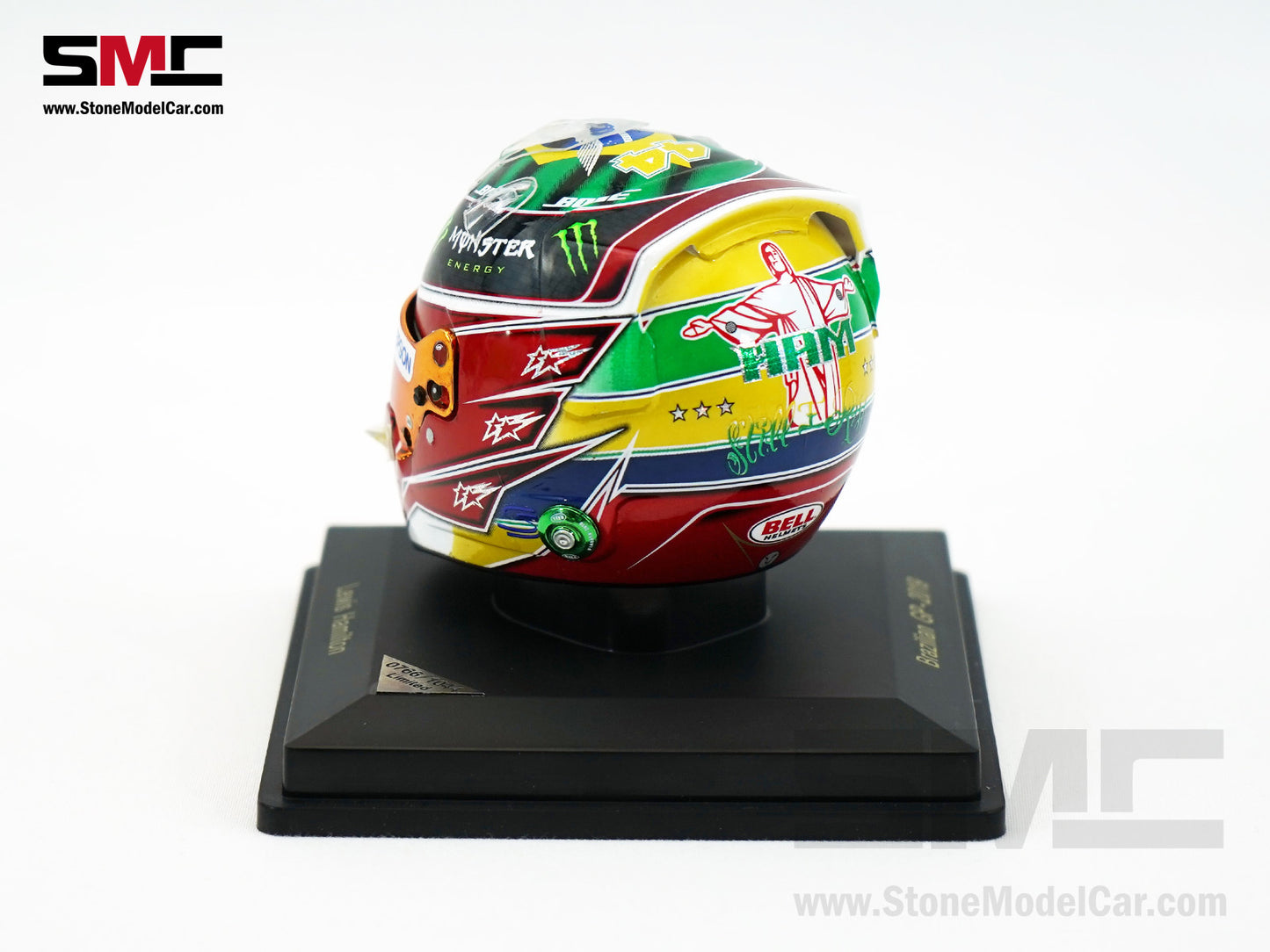 Mercedes F1 W10 #44 Lewis Hamilton Brazil GP 2019 6x Times World Champion Spark 1:5 Helmet