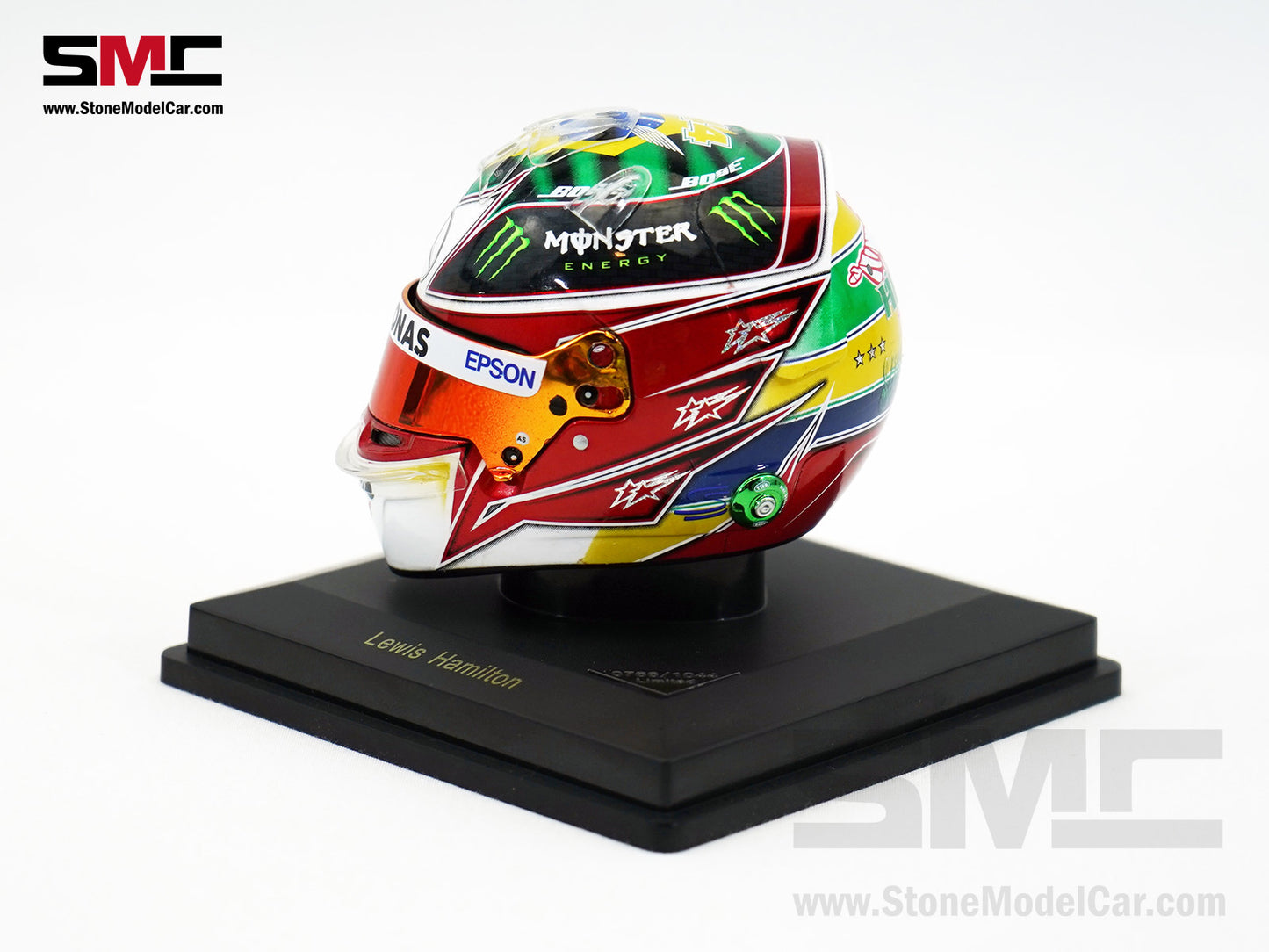 Mercedes F1 W10 #44 Lewis Hamilton Brazil GP 2019 6x Times World Champion Spark 1:5 Helmet