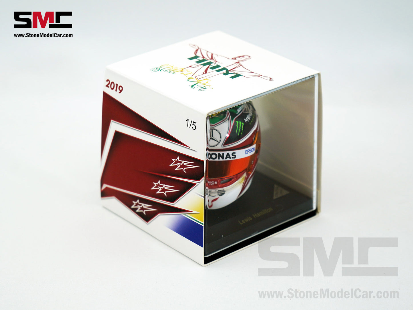 Mercedes F1 W10 #44 Lewis Hamilton Brazil GP 2019 6x Times World Champion Spark 1:5 Helmet
