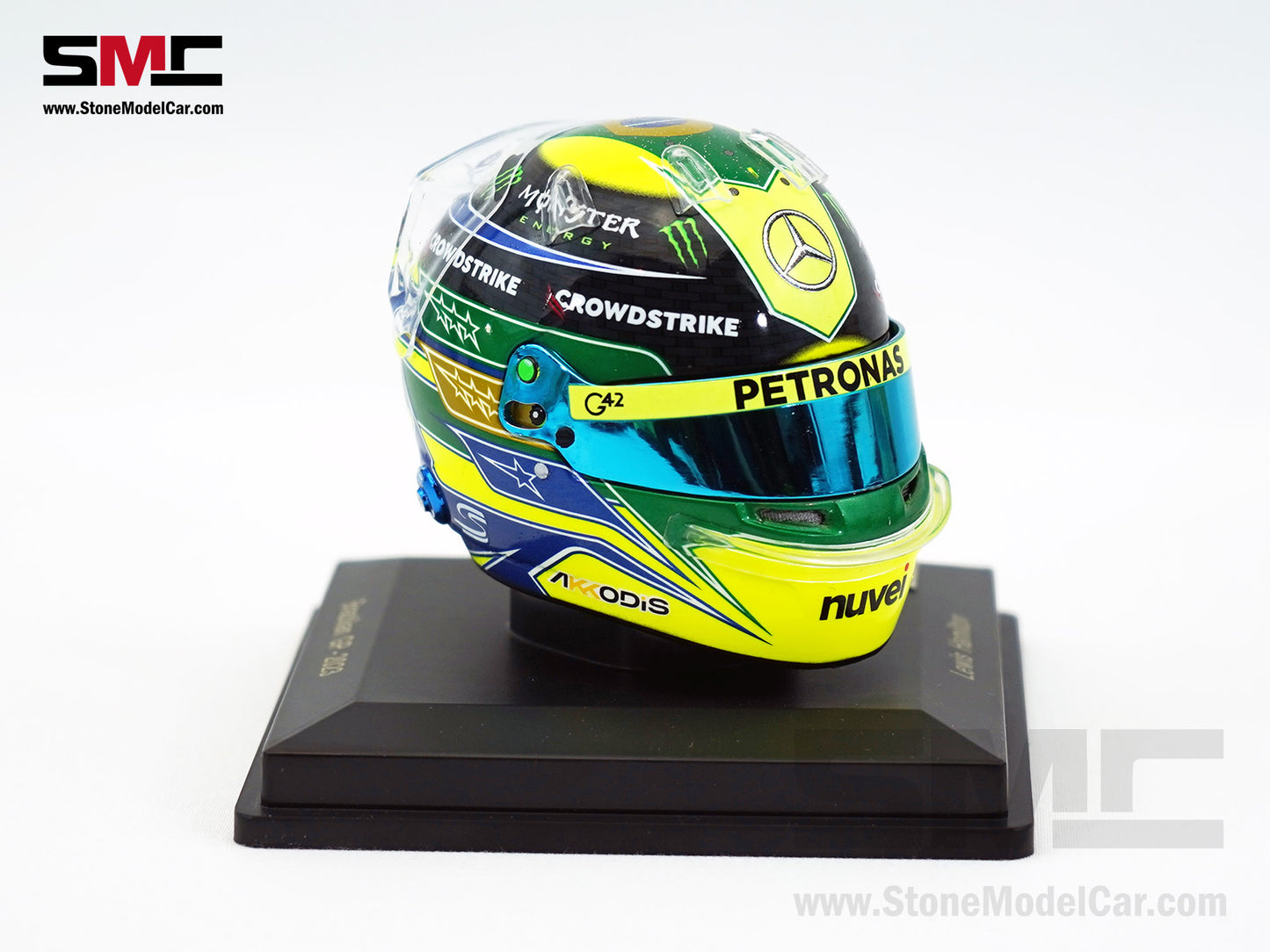 Mercedes F1 W14 #44 Lewis Hamilton Brazil GP 2023 7x Times World Champion Spark 1:5 Helmet