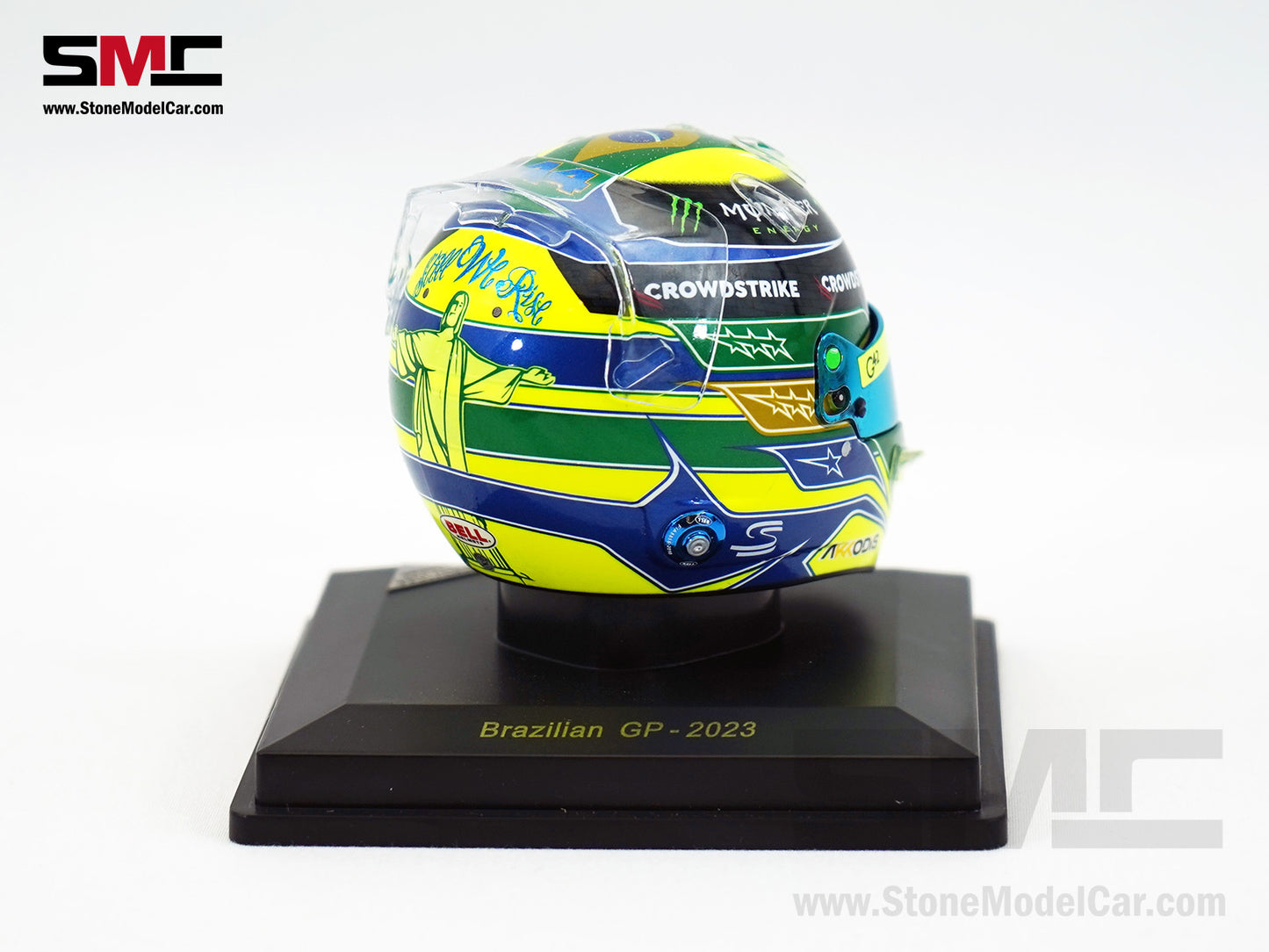 Mercedes F1 W14 #44 Lewis Hamilton Brazil GP 2023 7x Times World Champion Spark 1:5 Helmet