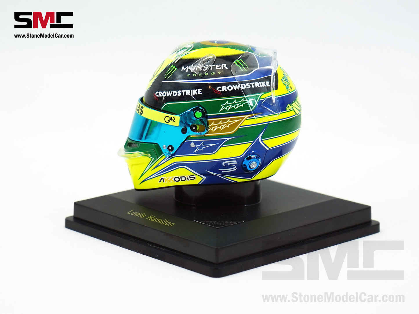 Mercedes F1 W14 #44 Lewis Hamilton Brazil GP 2023 7x Times World Champion Spark 1:5 Helmet