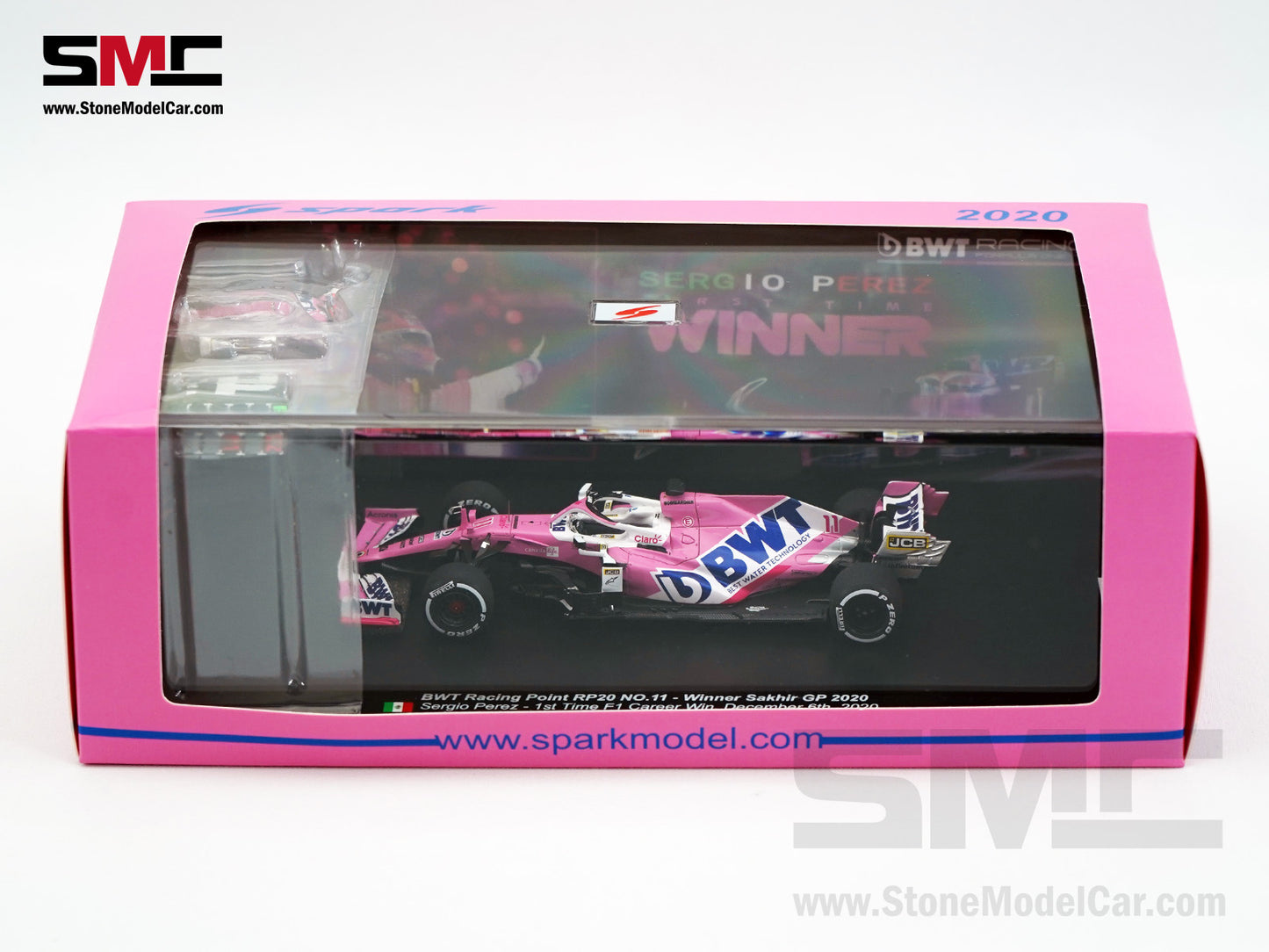 BWT Racing Point F1 RP20 #11 Sergio Perez Sakhir 2020 1st Career Win 1:43 Spark Special Edition