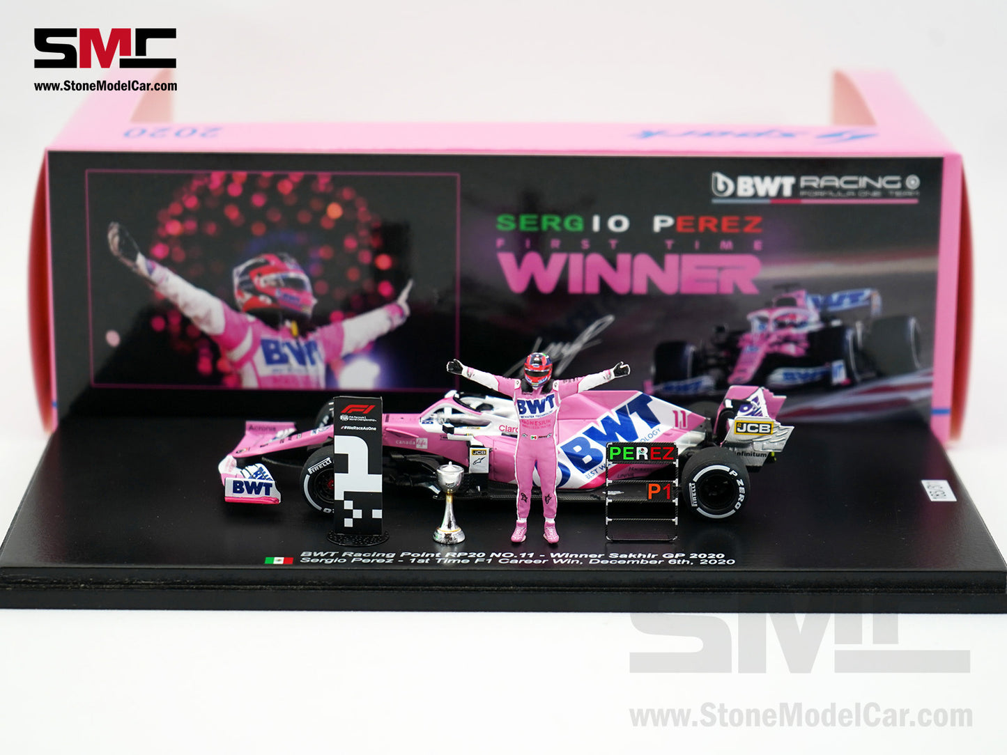 BWT Racing Point F1 RP20 #11 Sergio Perez Sakhir 2020 1st Career Win 1:43 Spark Special Edition