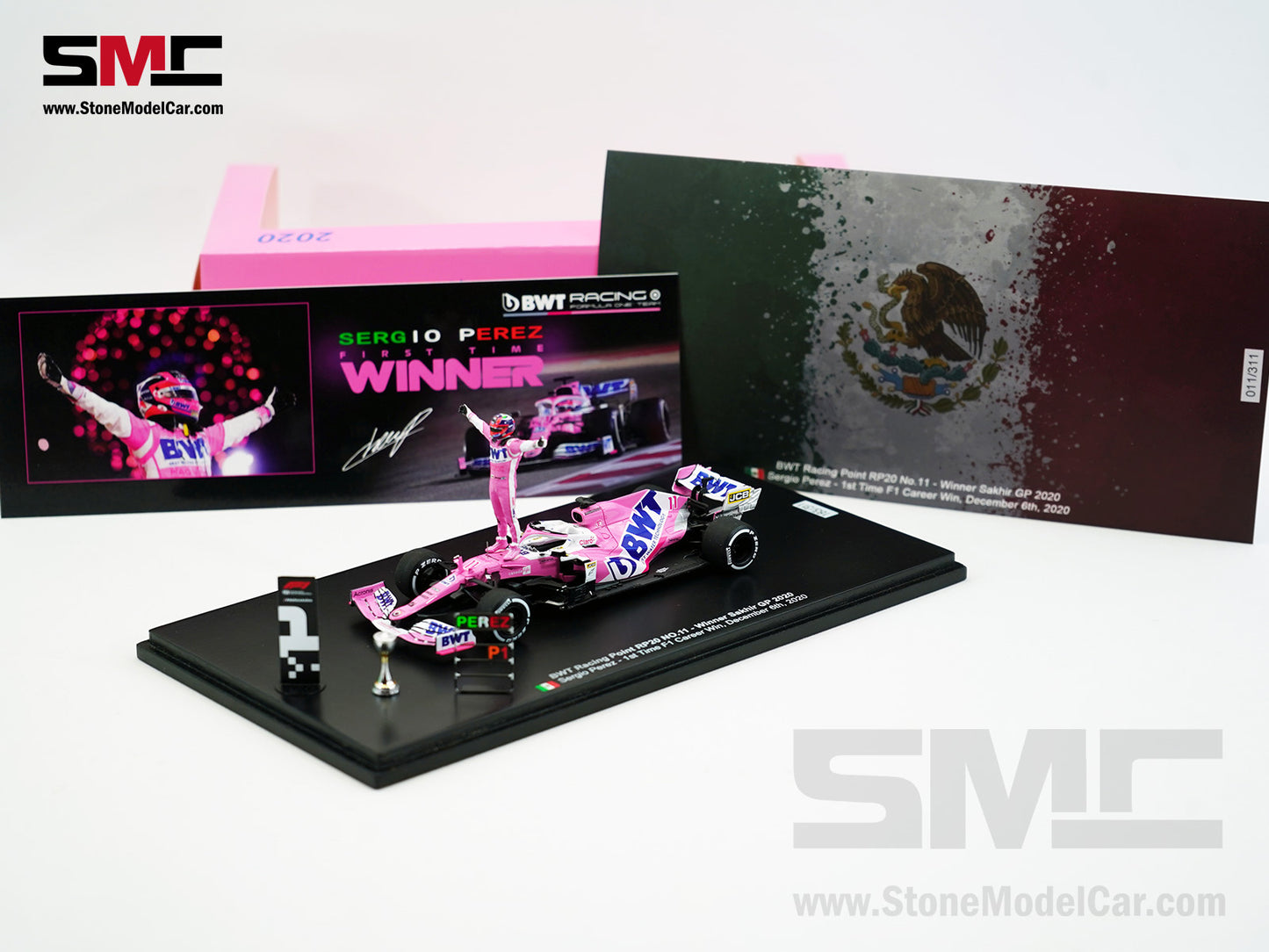 BWT Racing Point F1 RP20 #11 Sergio Perez Sakhir 2020 1st Career Win 1:43 Spark Special Edition