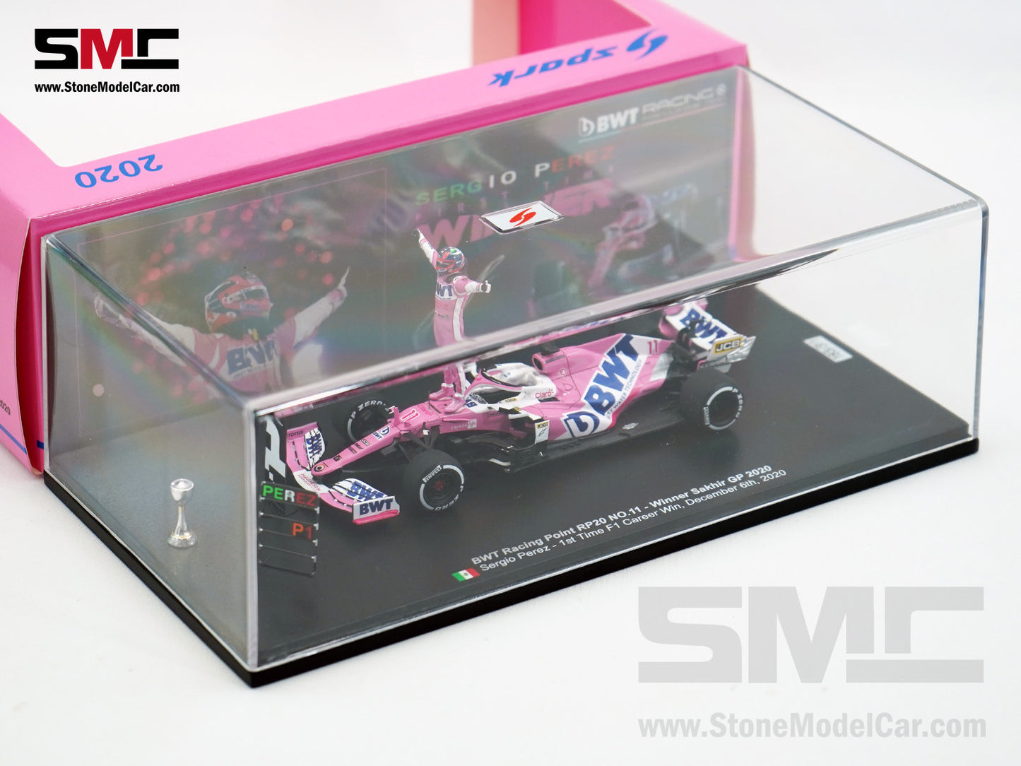 BWT Racing Point F1 RP20 #11 Sergio Perez Sakhir 2020 1st Career Win 1:43 Spark Special Edition