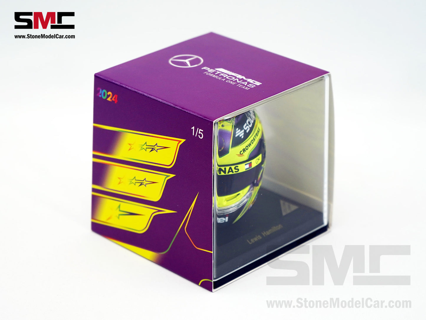 Mercedes F1 W15 #44 Lewis Hamilton Spanish GP 2024 7x Times World Champion Spark 1:5 Helmet