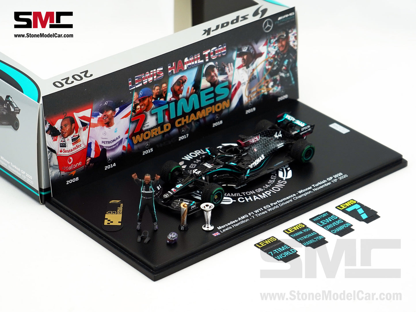 2020 7x World Champion Mercedes F1 W11 #44 Lewis Hamilton Turkey GP 1:43 Spark Figure Special Edition