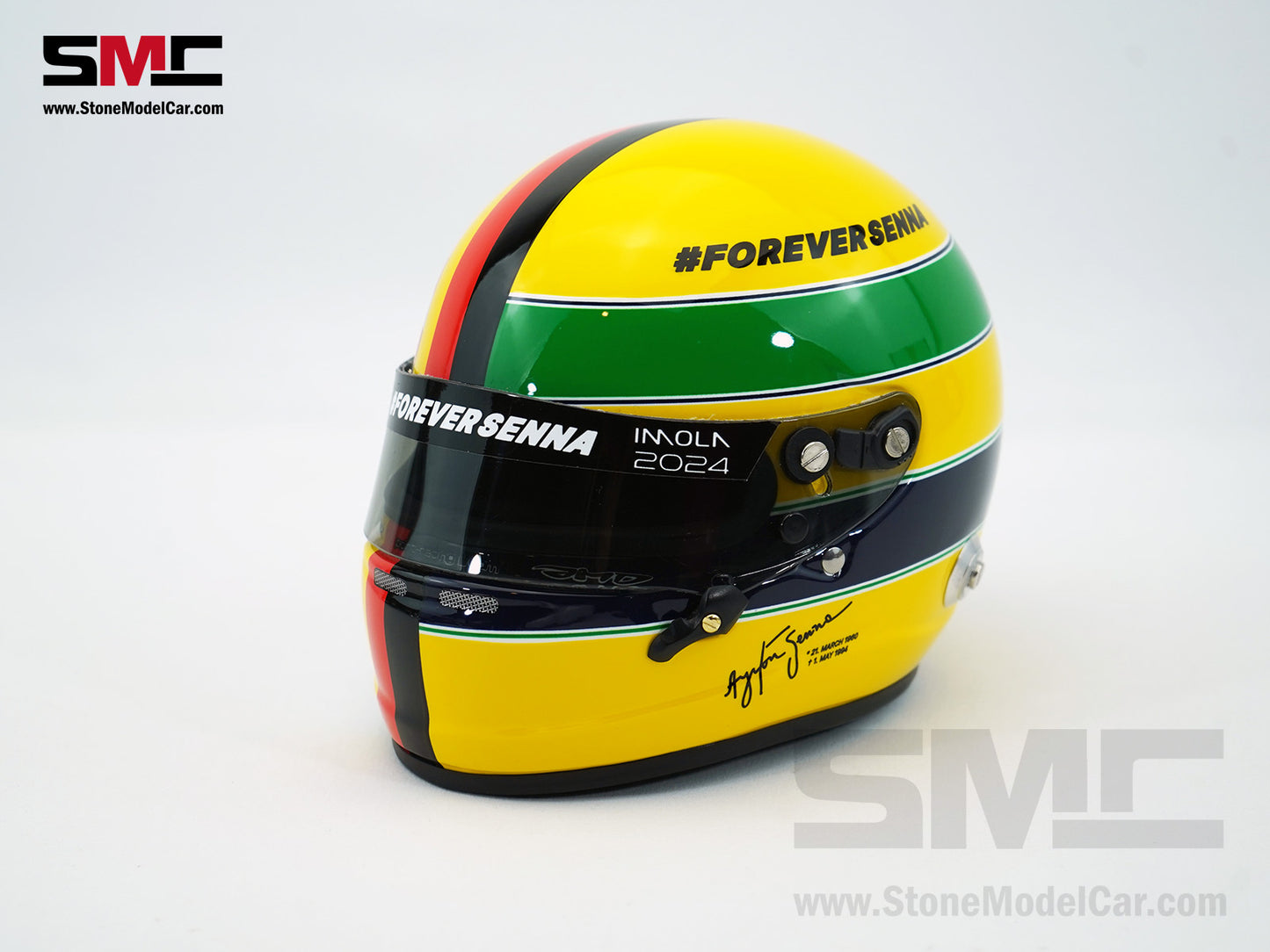 Minor Defect - Mclaren MP4/8 #8 Sebastian Vettel 2024 Imola Tribute Ayrton Senna 1:2 Arai Miniature Helmet
