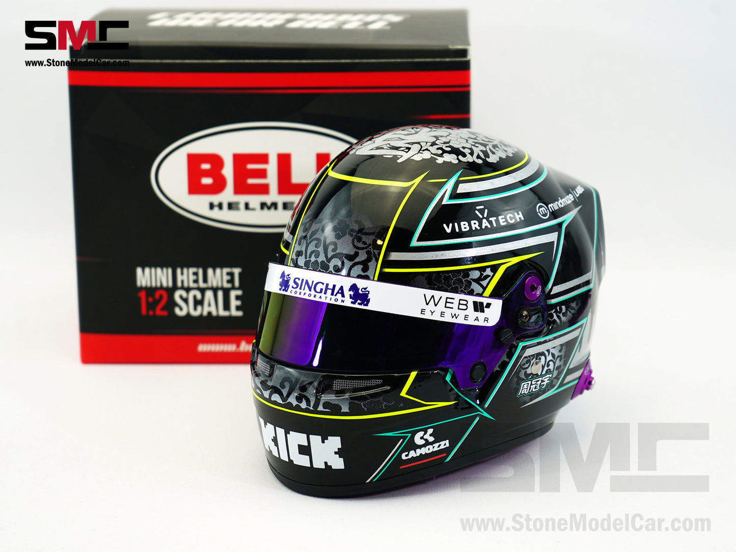 Stake KICK Sauber F1 C44 #24 Zhou Guanyu Year 2024 BELL 1:2 Miniature Helmet