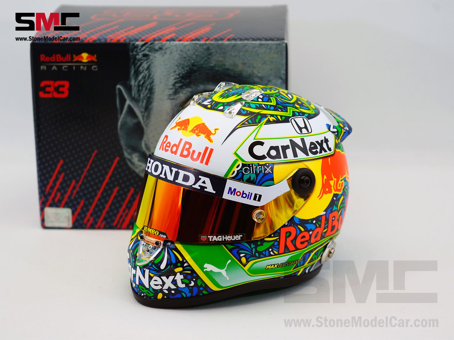 Red Bull F1 RB16B Max Verstappen Brazil GP 2021 World Champion Schuberth 1:2 Helmet