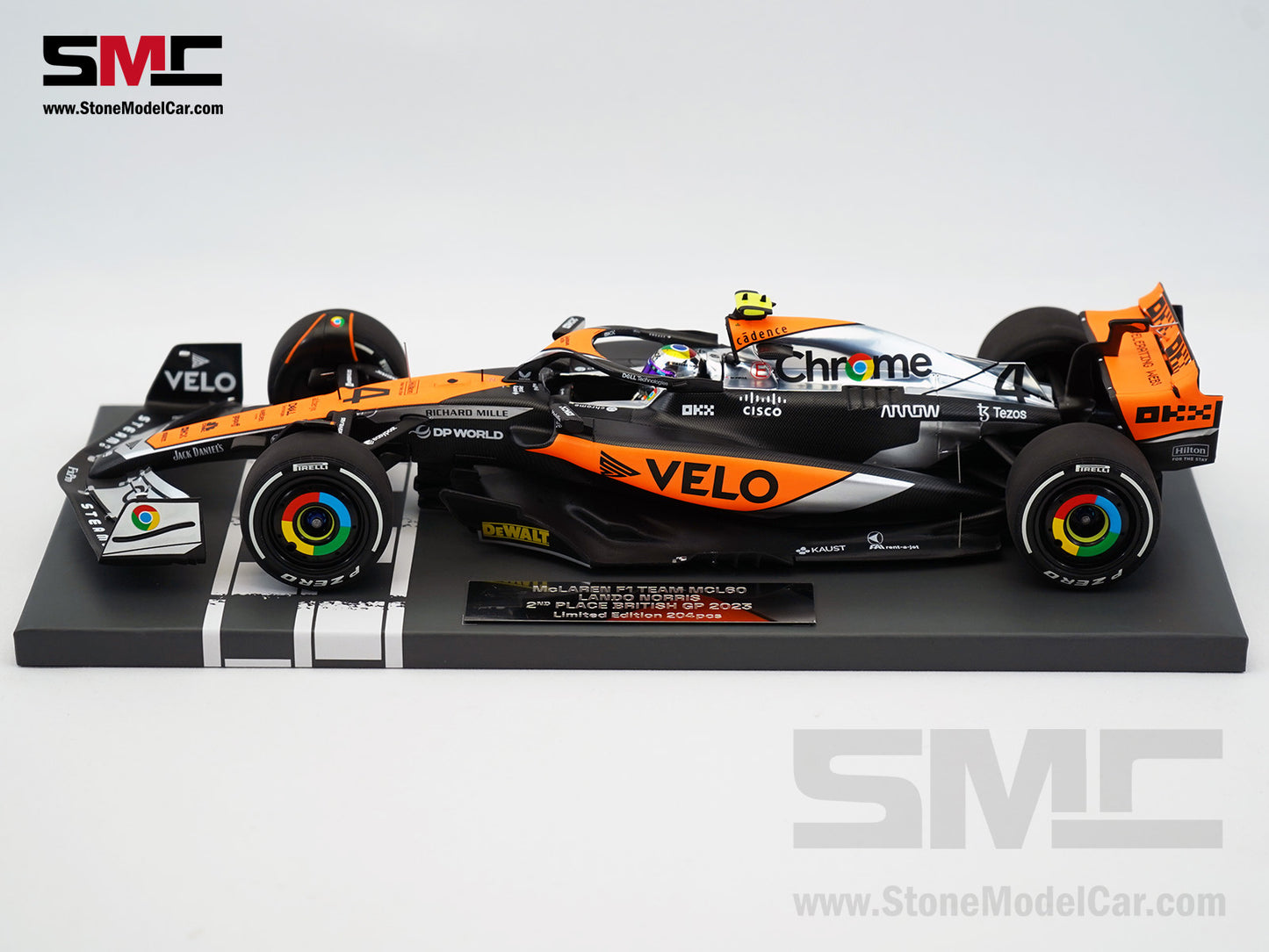 McLaren F1 MCL60 #4 Lando Norris 2nd British GP 2023 Special Livery 1:18 MINICHAMPS