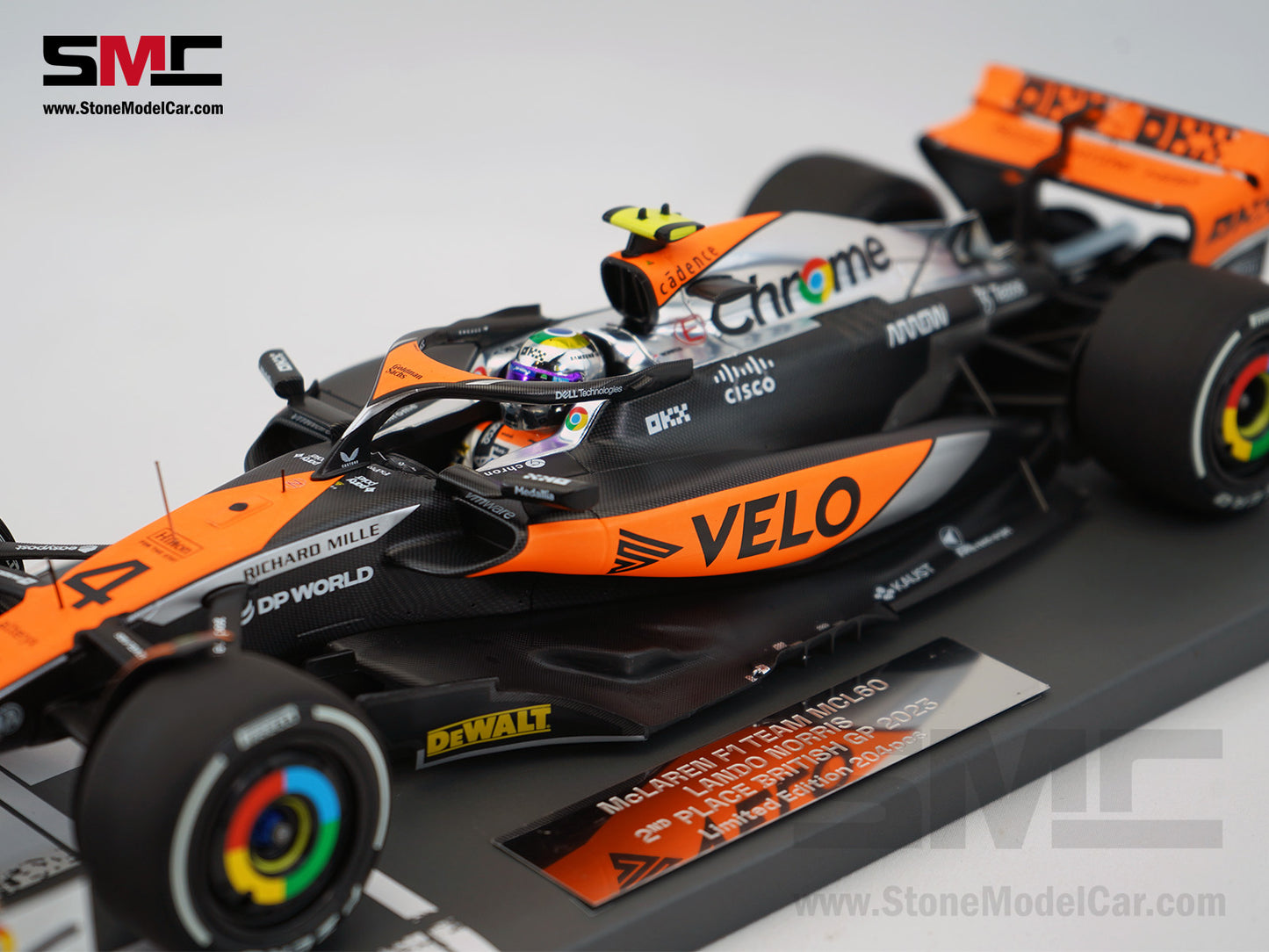 McLaren F1 MCL60 #4 Lando Norris 2nd British GP 2023 Special Livery 1:18 MINICHAMPS
