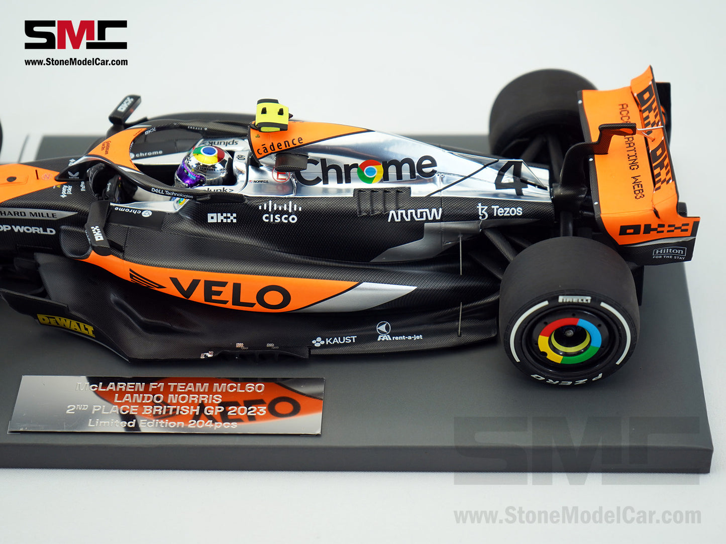 McLaren F1 MCL60 #4 Lando Norris 2nd British GP 2023 Special Livery 1:18 MINICHAMPS