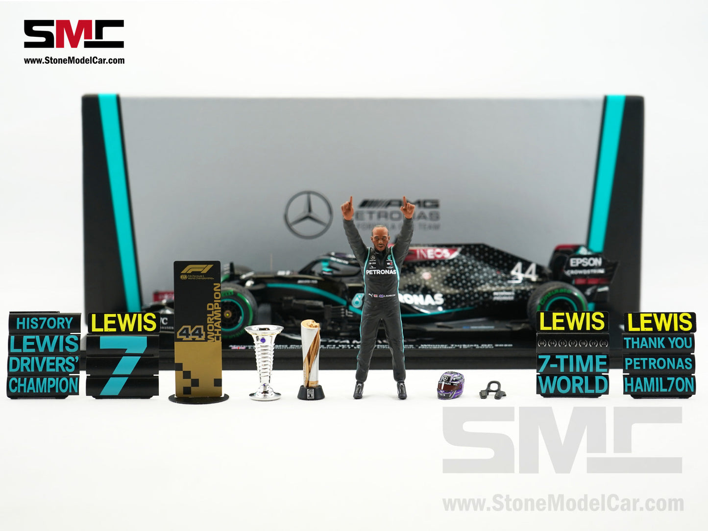 2020 7x World Champion Mercedes F1 W11 #44 Lewis Hamilton Turkey GP 1:18 Spark Figure Special Edition