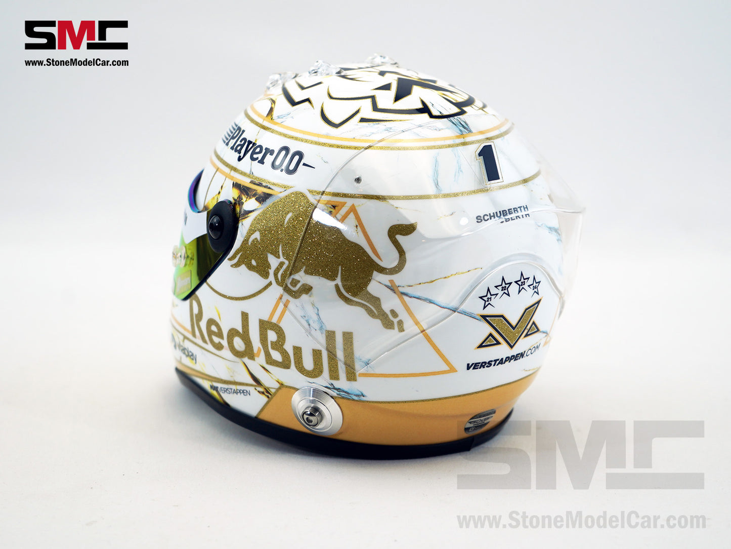 Red Bull F1 RB20 #1 Max Verstappen 4x Times World Champion 2024 Schuberth 1:2 Helmet