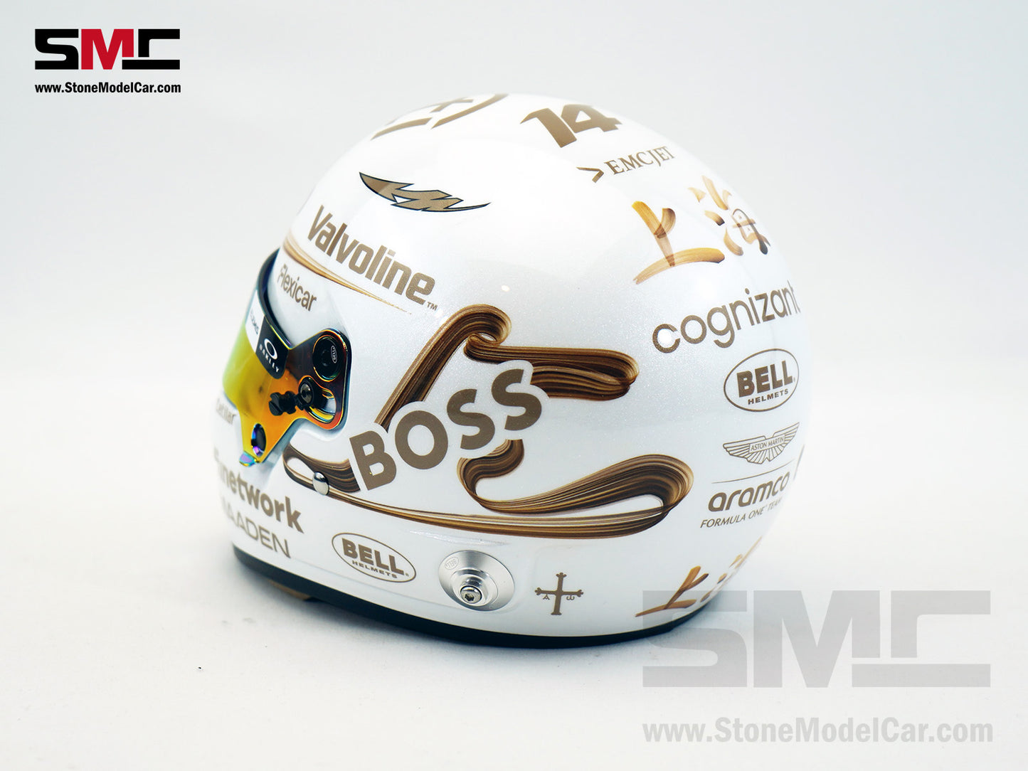 Aston Martin F1 AMR25 #14 Fernando Alonso Chinese GP 2025 BELL 1:2 Miniature Helmet