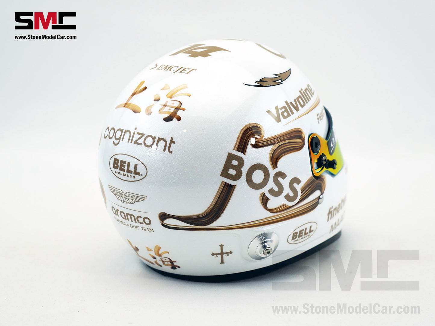 Aston Martin F1 AMR25 #14 Fernando Alonso Chinese GP 2025 BELL 1:2 Miniature Helmet